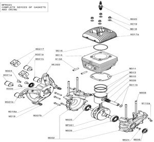 ENGINE CARTER GROUP / THERMAL GROUP / ANTIVIBRATION GROUP (MOSTER 185 PLUS MY25 DUAL)